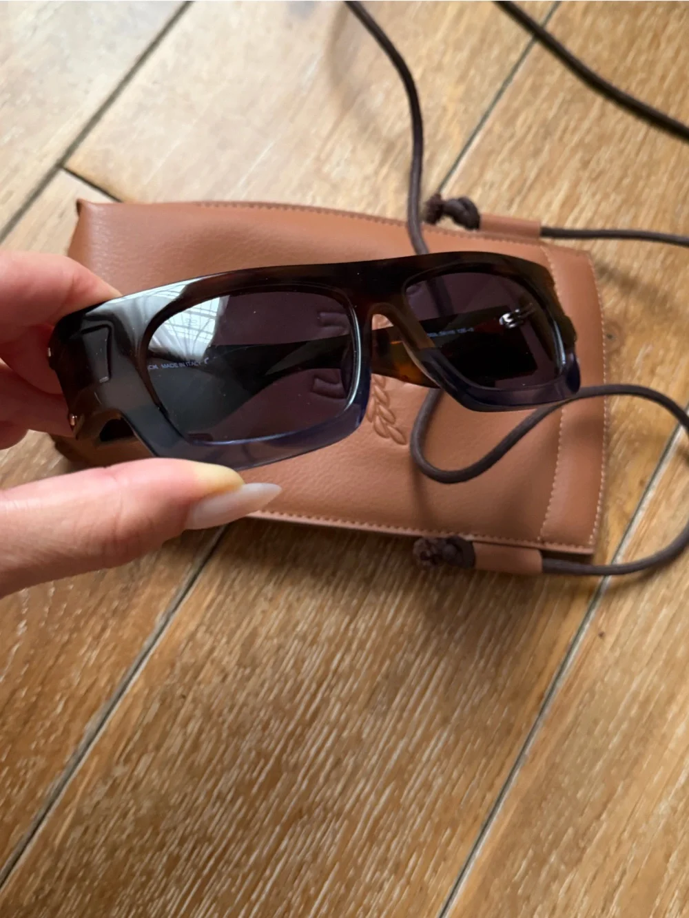 MCM Rectangular Sunglasses – Blue Havana